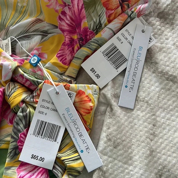 Bleu Rod Beattie Paradiso Bandeau Tankini High-Waist Draped Side-Tie Bottom - Picture 13 of 14